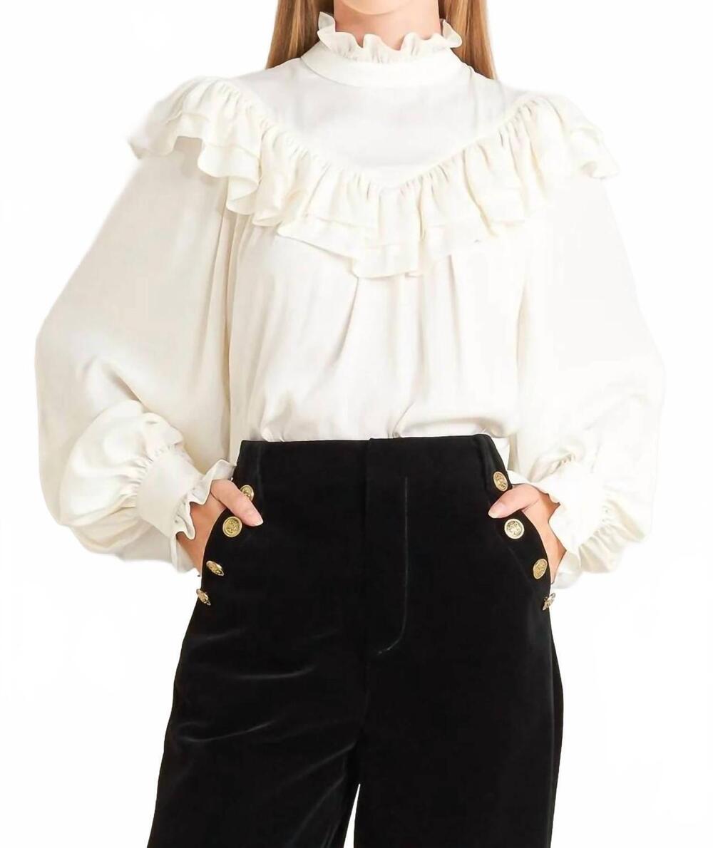 NEW FLYING TOMATO eloise high neck top in white